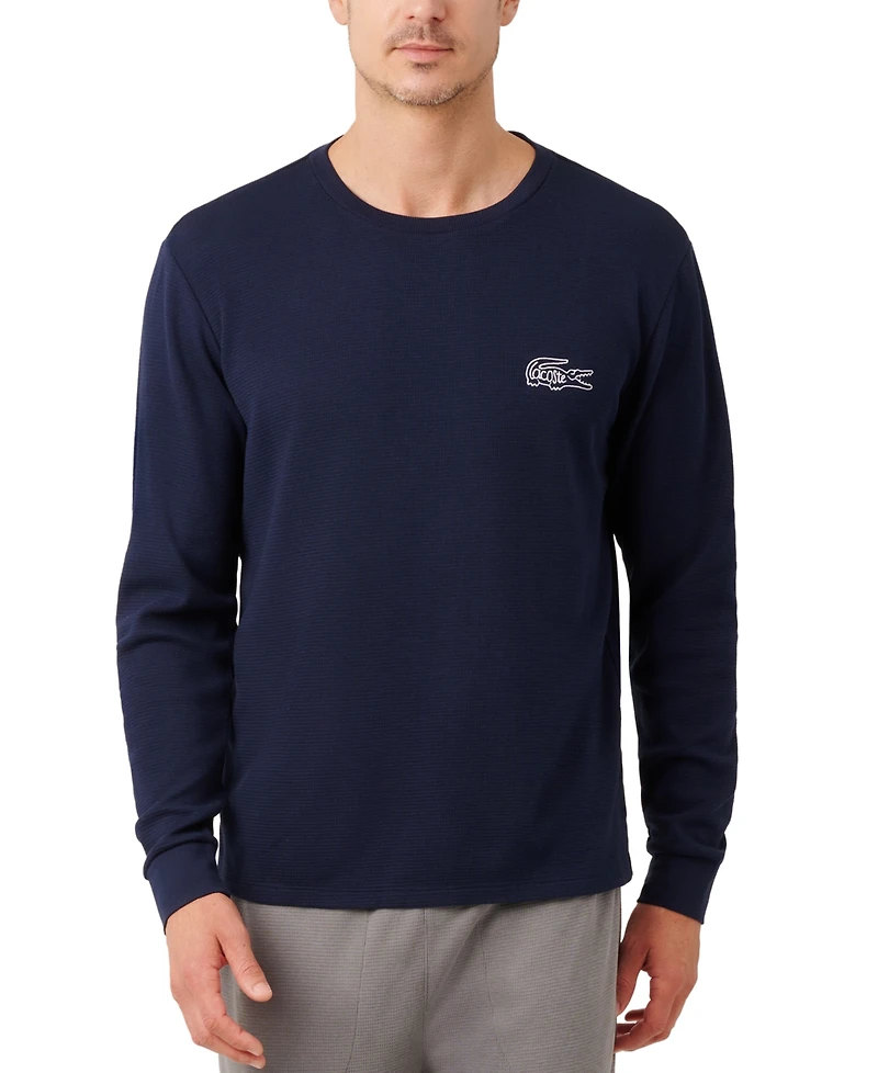 Lacoste Men's Small Croc Thermal Long Sleeve T-Shirt