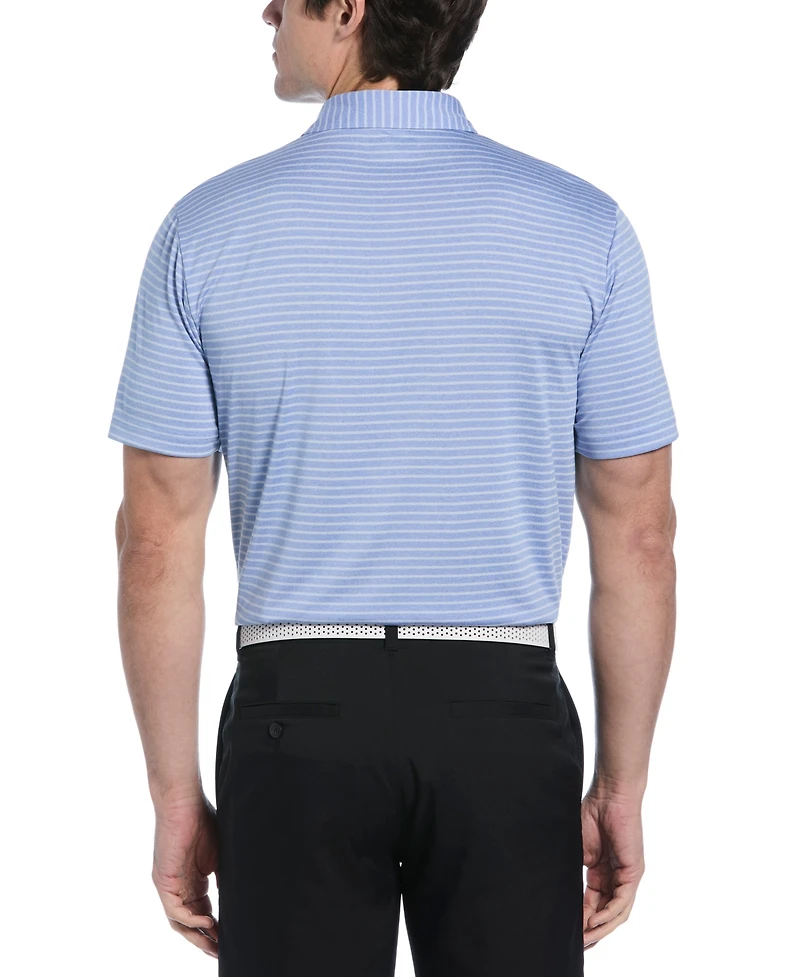 Pga Tour Men's Heathered Stripe Golf Polo Shirt