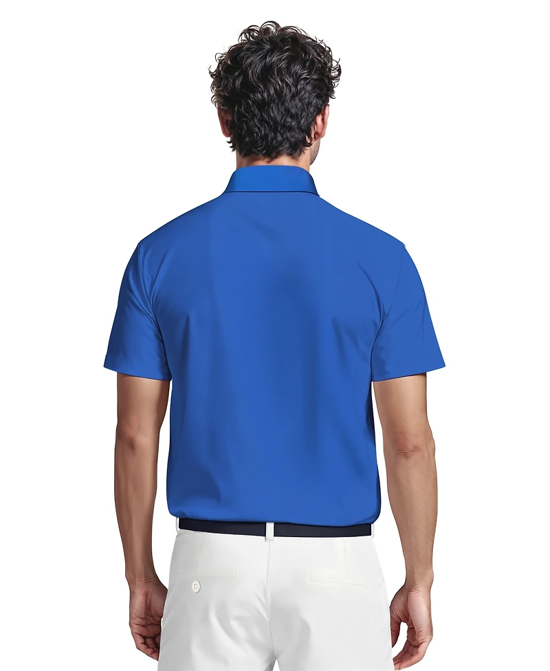 Pga Tour Men's Airflux Solid Mesh Short Sleeve Golf Polo Shirt