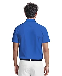 Pga Tour Men's Airflux Solid Mesh Short Sleeve Golf Polo Shirt
