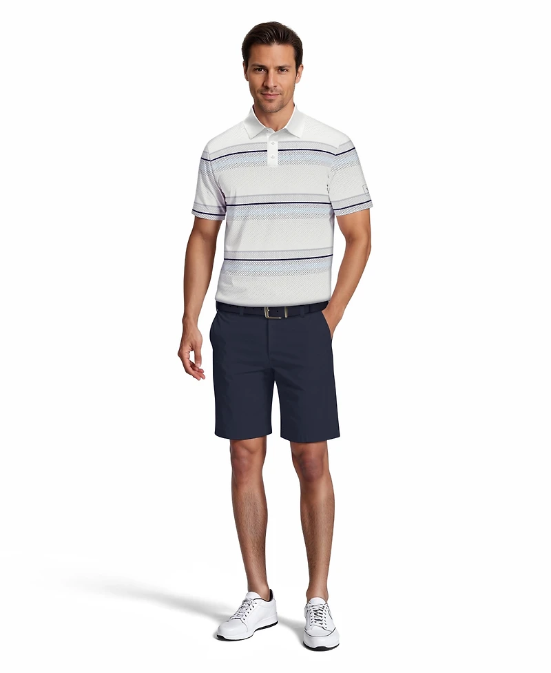 Pga Tour Men's All Over Energize Geo Stripe Polo Shirt