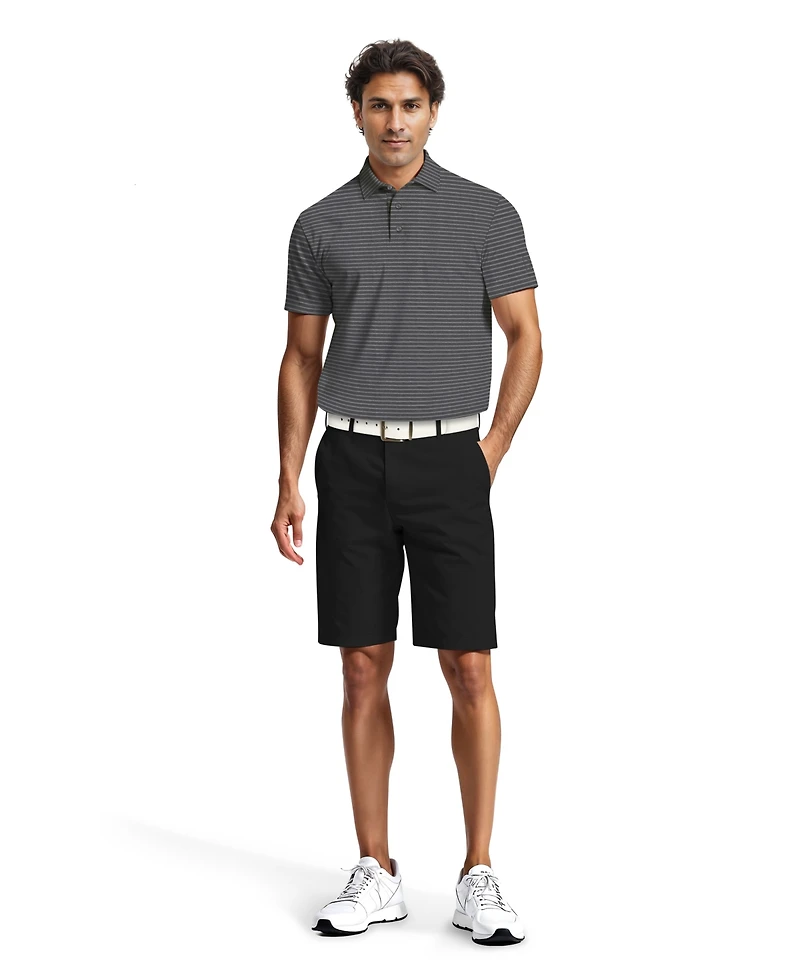Pga Tour Men's Heathered Stripe Golf Polo Shirt