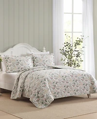 Laura Ashley Bramble Floral Cotton 3-Pc. Quilt Set, King
