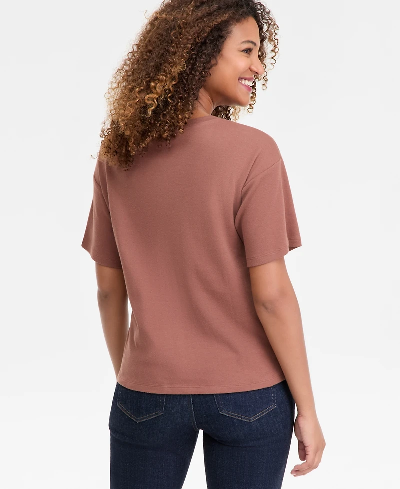 I.n.c. International Concepts Women's Short-Sleeve Grommet Top, Macy's Exclusive