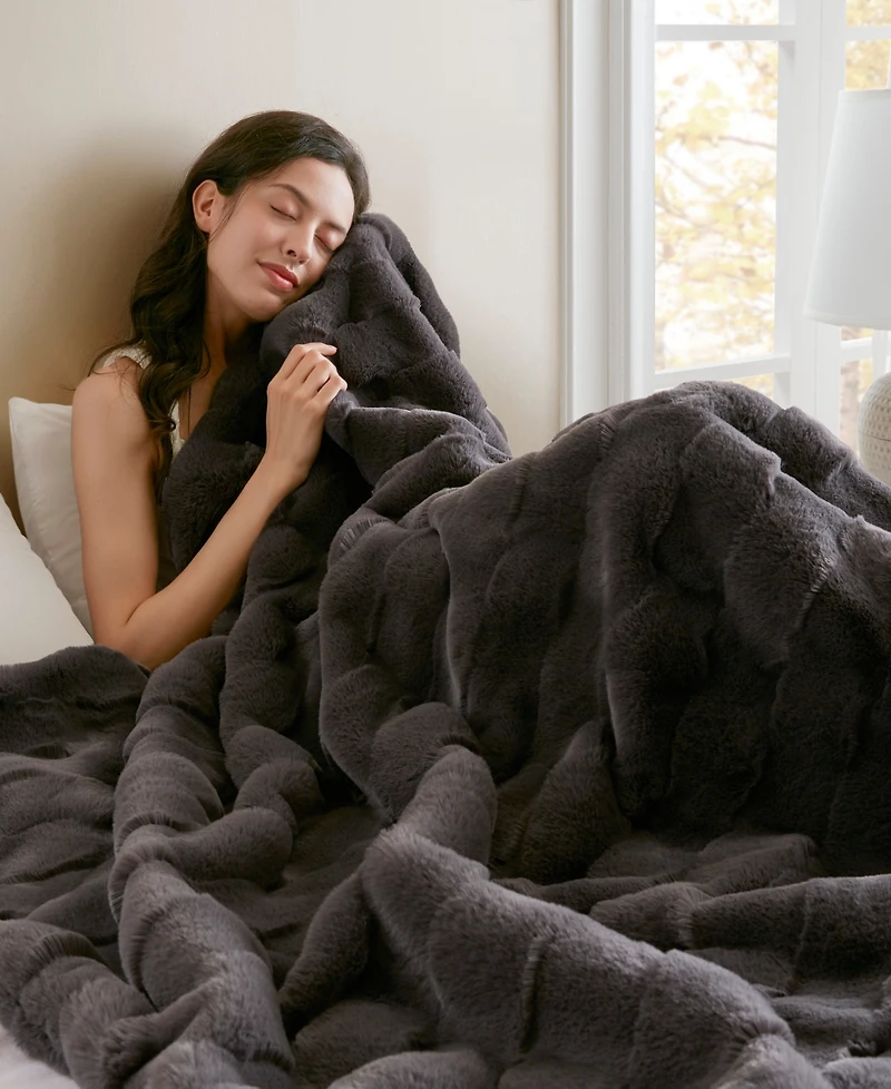 Madison Park Vivienne Faux Fur Throw, 50" x 60"