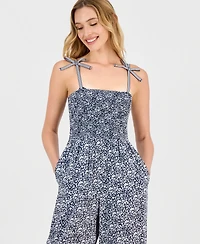 Tommy Hilfiger Women's Smocked Printed Jumsuit