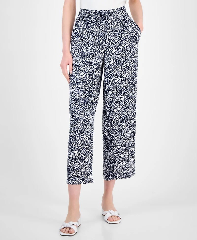Tommy Hilfiger Women's Floral Drawstring-Waist Pants