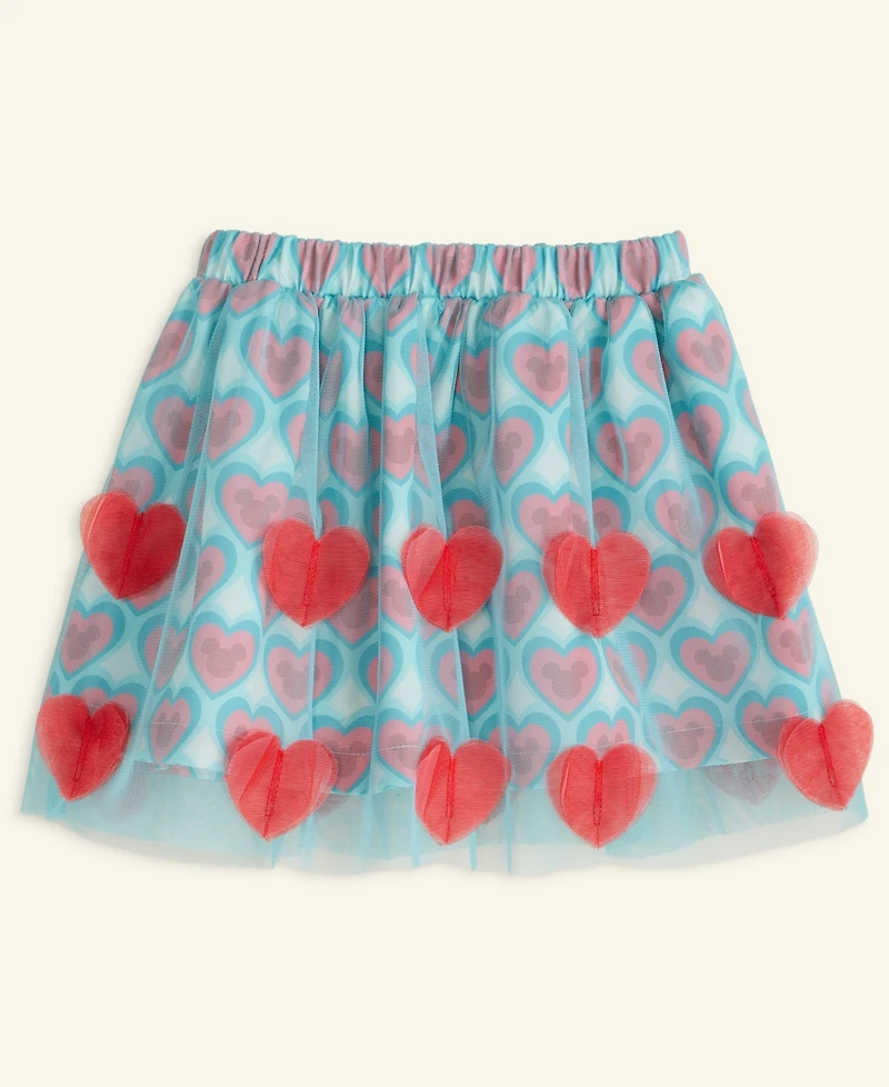 Disney | Macy's Girls 2T-6X Heart Printed Tulle Skirt, Exclusive
