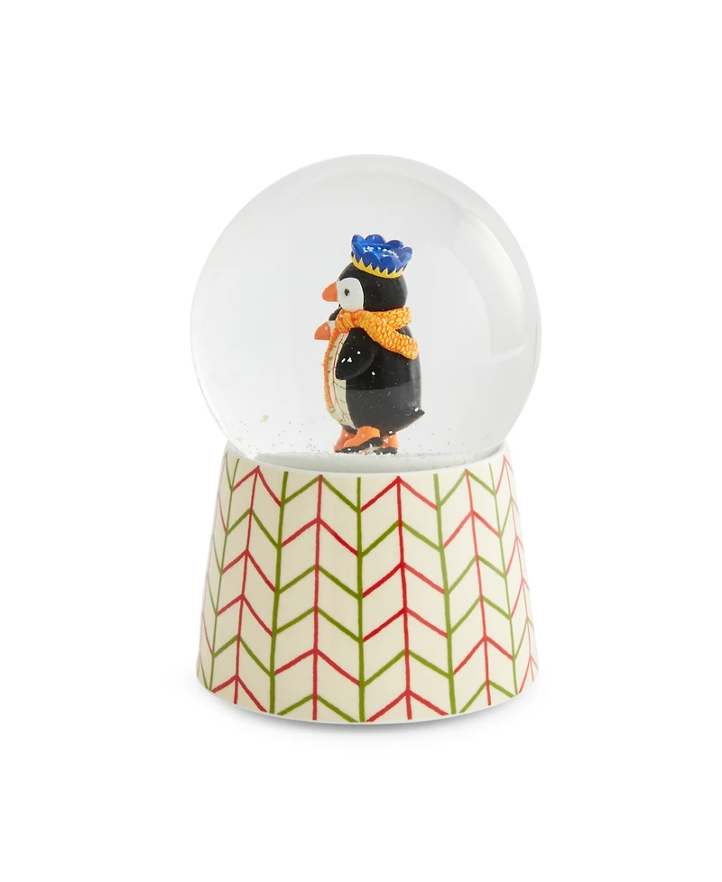 Spode Kit Kemp Christmas Skating Penguin Snow Globe