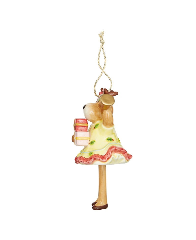 Spode Kit Kemp Christmas Bell Reindeer Ornament