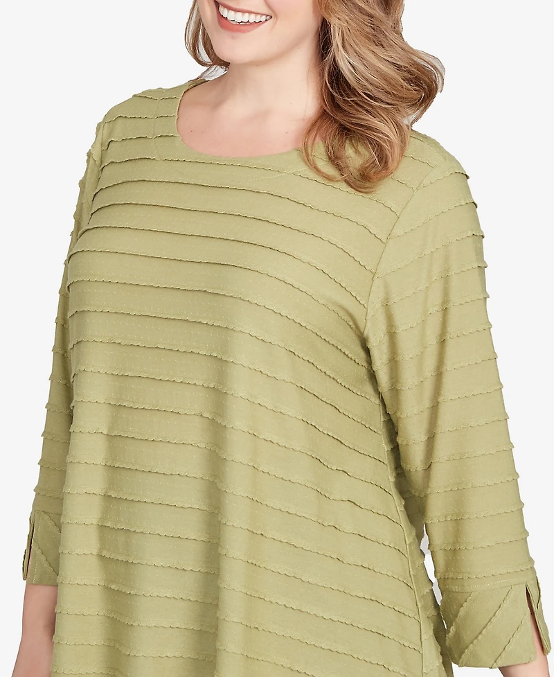 Ruby Rd. Plus Size Scalloped Jacquard Knit Top