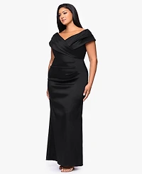 Betsy & Adam Plus Off-The-Shoulder Dress