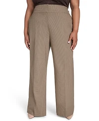 Calvin Klein Plus Check-Print Wide-Leg Pants