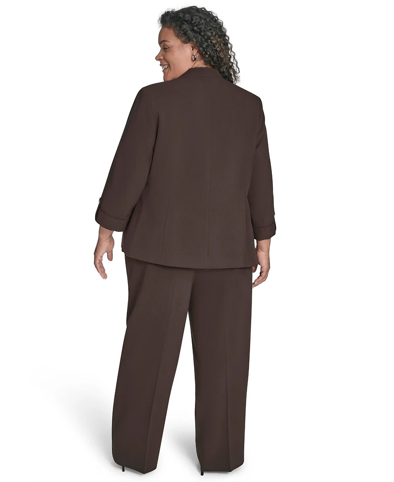 Calvin Klein Plus Notch-Lapel 3/4-Sleeve Jacket
