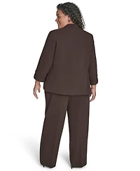 Calvin Klein Plus Notch-Lapel 3/4-Sleeve Jacket