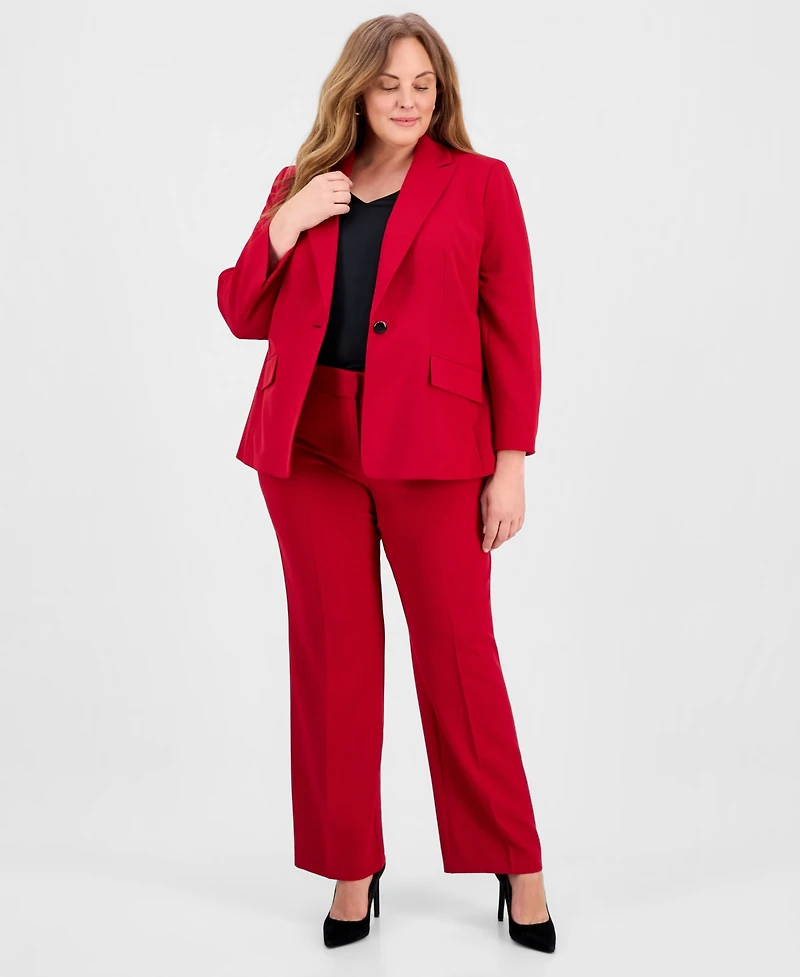 Kasper Plus Straight-Leg Pants