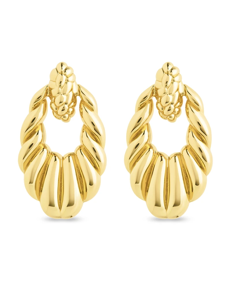 Sterling Forever Enid Textured Door Knocker Stud Earrings