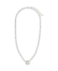 Sterling Forever Rosa Cultivated Pearl Flower Cubic Zirconia Tennis Necklace