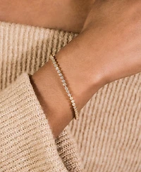 Sterling Forever Bezel Cubic Zirconia Tennis Bracelet
