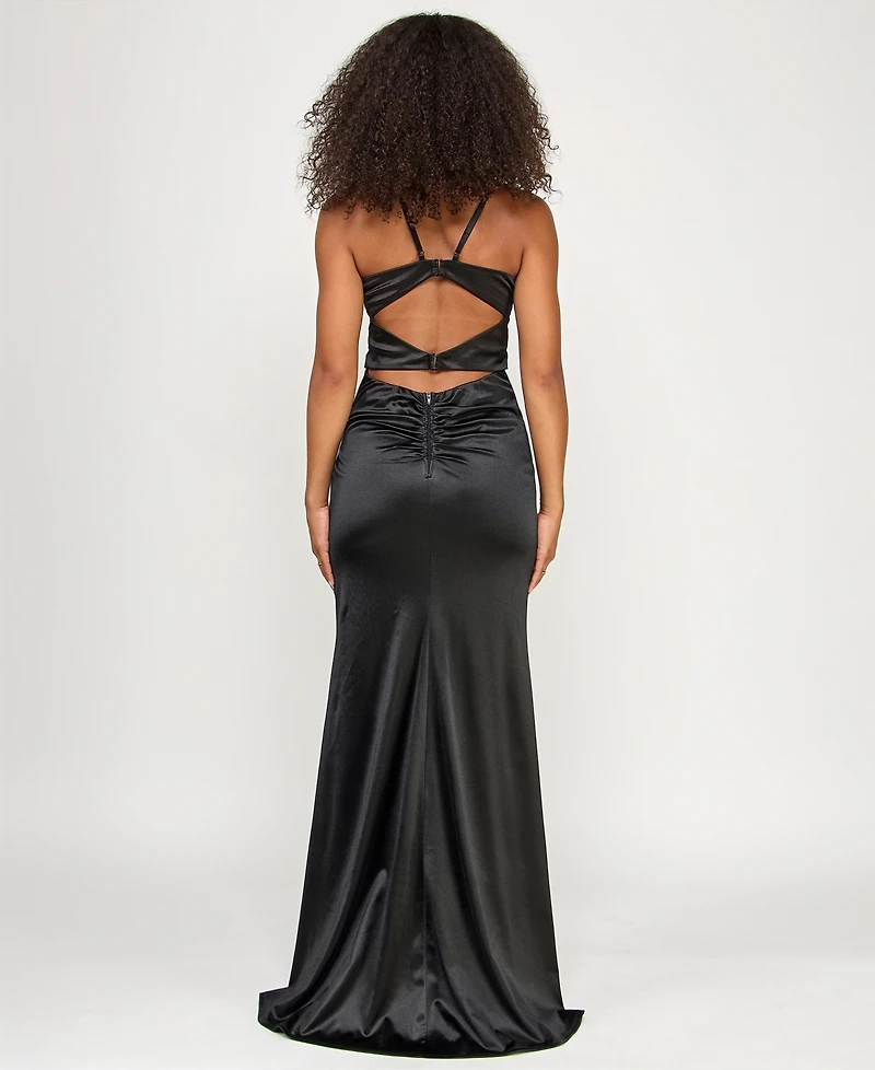 Emerald Sundae Juniors' Corset-Front Cutout-Back Gown, Created for Macy's