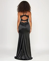 Emerald Sundae Juniors' Corset-Front Cutout-Back Gown, Created for Macy's