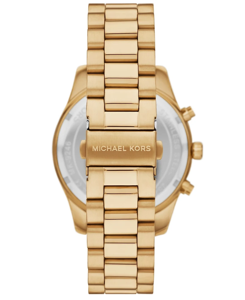 Michael Kors Men's Lexington Chronograph Gold-Tone Stainless Steel Watch Set, 44mm