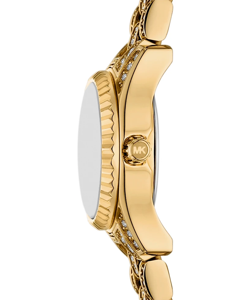 Michael Kors Women's Lexington Three-Hand Gold-Tone Stainless Steel Watch, 19mm