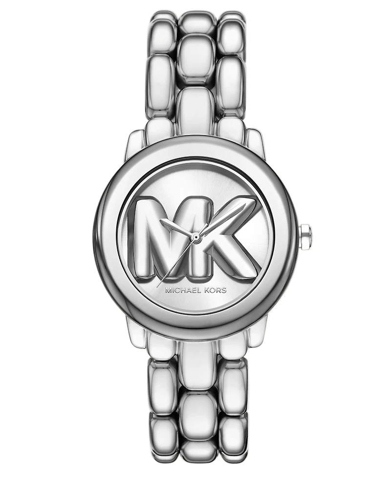Michael Kors Women's Phoebe Three-Hand Silver-Tone Stainless Steel Watch, 36mm