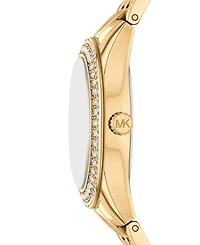 Michael Kors Women's Harlowe Three-Hand Gold-Tone Stainless Steel Watch Set, 33mm