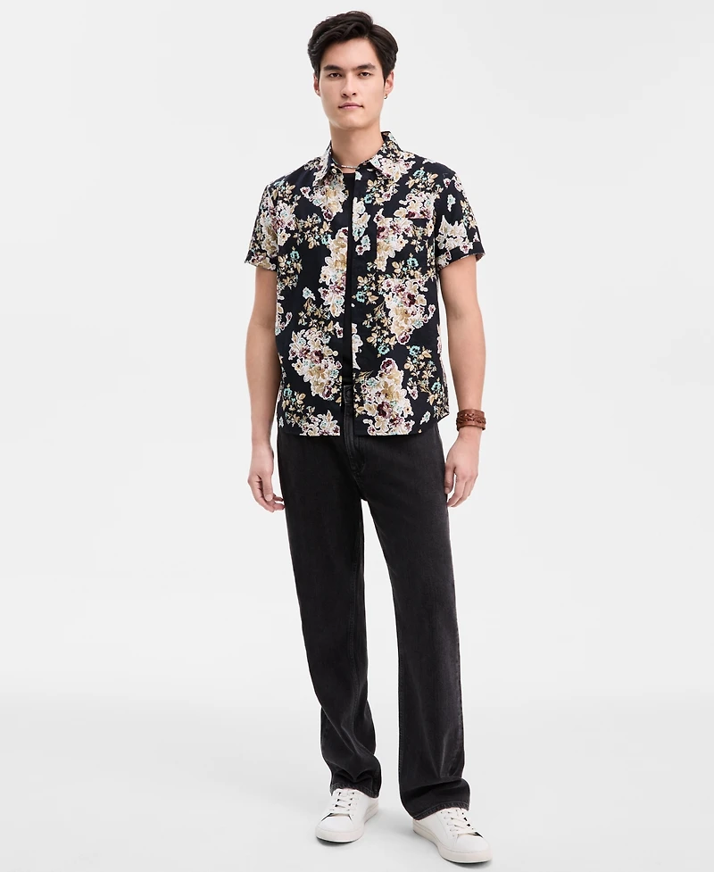 Sun + Stone Men's Wildflower Short-Sleeve Button-Up Shirt, Macy's Exclusive