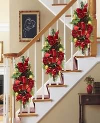 Puleo 28" Artificial Pre-Lit Adorned Banister Swag