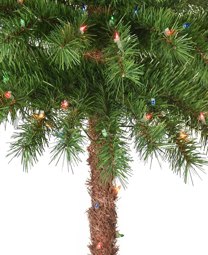Puleo 4' Pre-Lit Artificial Palm Tree with Multi-Color Lights