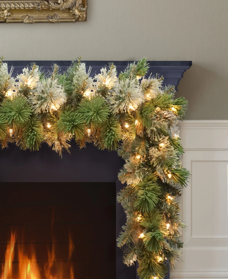 Puleo 9' Pre-Lit Oklahoma Pine Artificial Garland