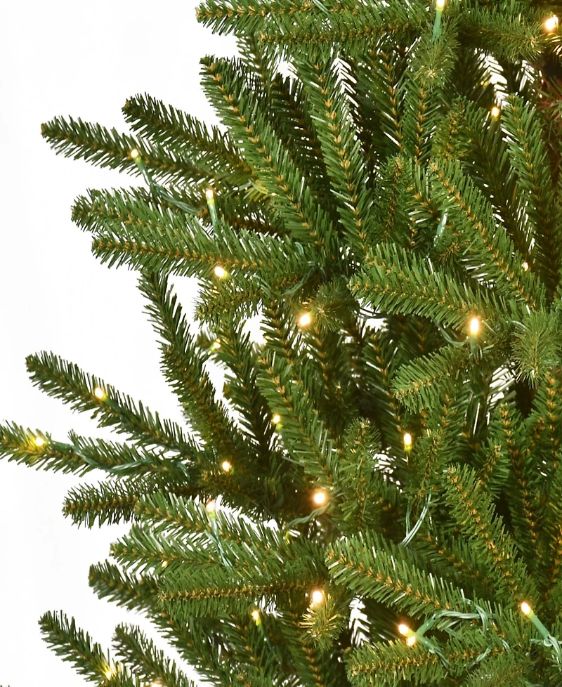 Puleo 7.5' Pre-Lit Artificial Slim Mountain View Spruce Tree