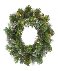 Puleo 24" Pre-Lit Artificial Oklahoma Pine Wreath with Led Lights