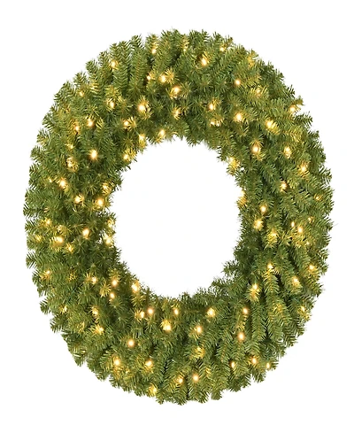 Puleo 48" Pre-Lit Artificial Utah Spruce Wreath with Warm White Led Lights