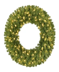Puleo 48" Pre-Lit Artificial Utah Spruce Wreath with Warm White Led Lights