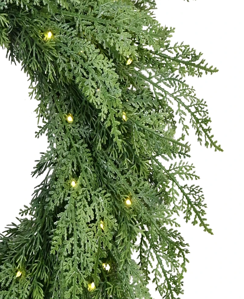 Puleo 24" Pre-Lit Artificial Flocked Wreath