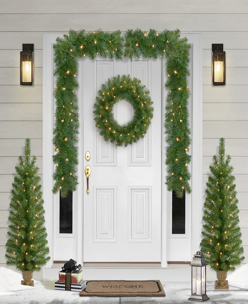 Puleo 5-Pc. Pre-Lit Artificial Christmas Decor Set