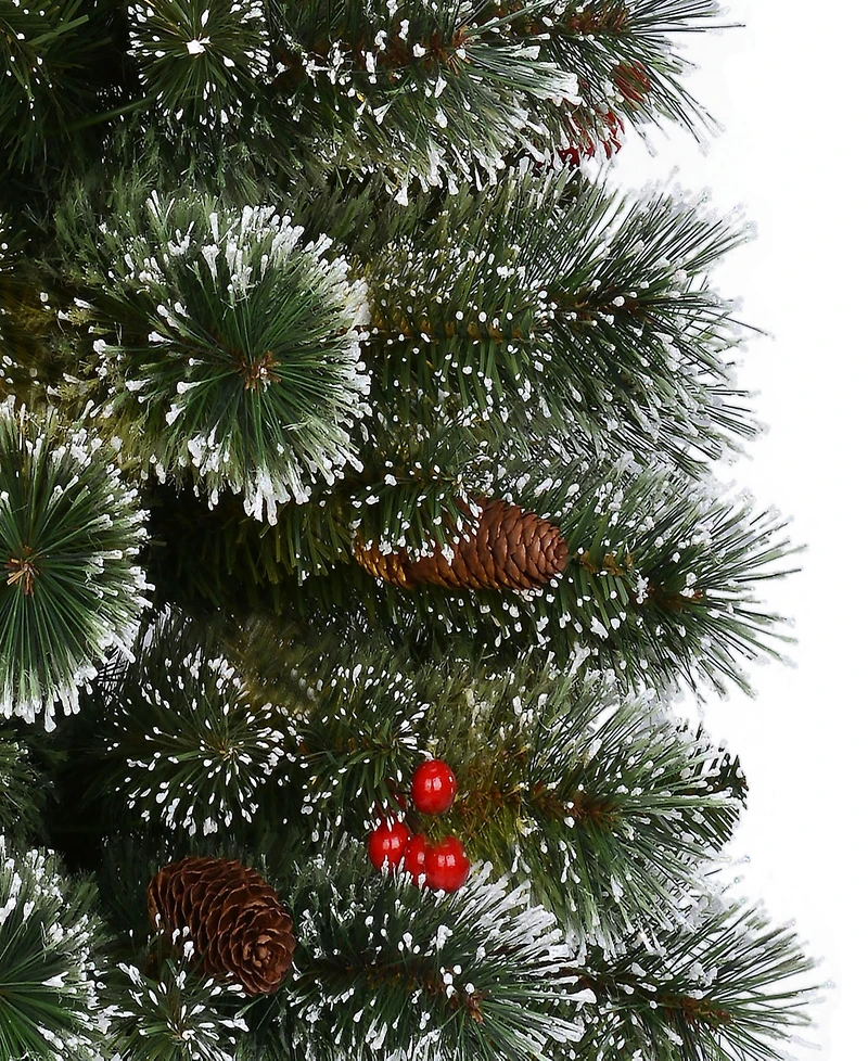 Puleo 4.5' Pre-Lit Potted Pine Artificial Christmas Tree