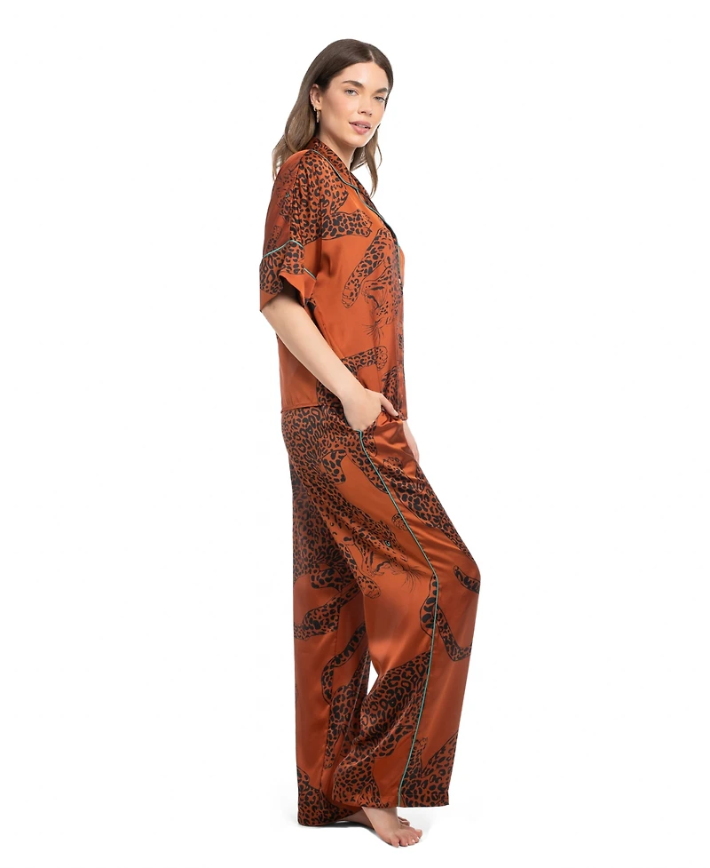 Midnight Bakery Women's 2-Piece Elbow Sleeves Top and Pants Pajama Set