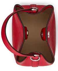 Lauren Ralph Lauren Crosshatch Leather Small Reese Bucket Bag