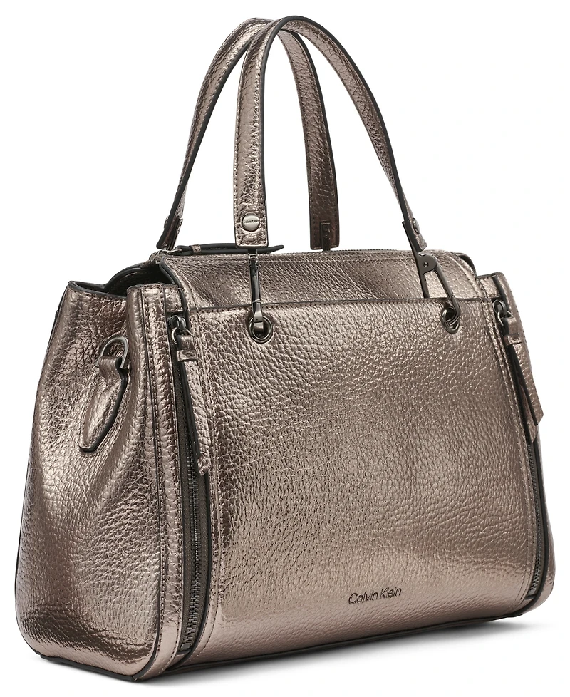 Calvin Klein Women's Garnet Metallic Satchel Bag