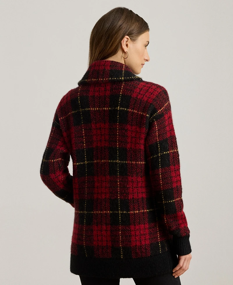 Lauren Ralph Women's Plaid Shawl-Collar Cardigan