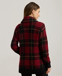 Lauren Ralph Women's Plaid Shawl-Collar Cardigan