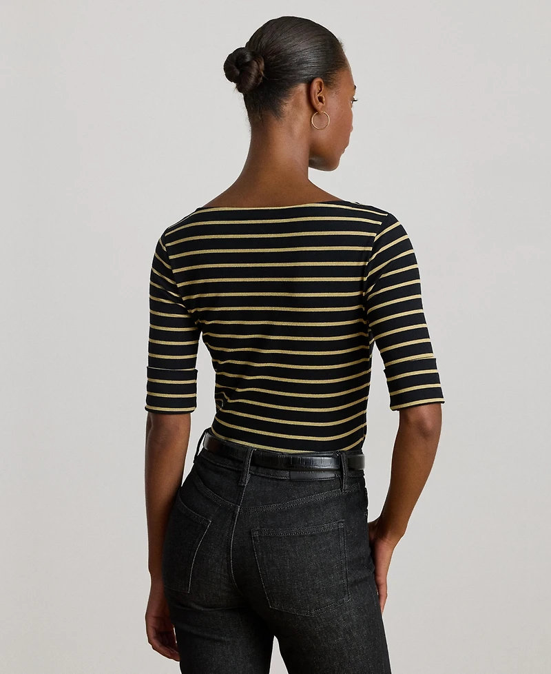 Lauren Ralph Women's Striped Boatneck T-shirt