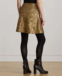 Lauren Ralph Women's Sequin Detail A-Line Skirt