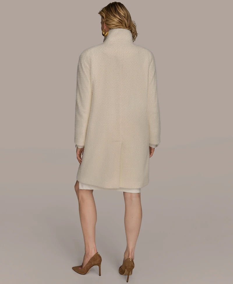 Donna Karan New York Women's Zip Front High Collared Coat