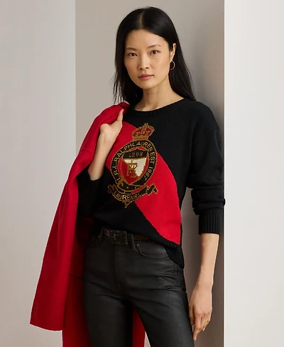 Lauren Ralph Women's Color Block Crewneck Sweater