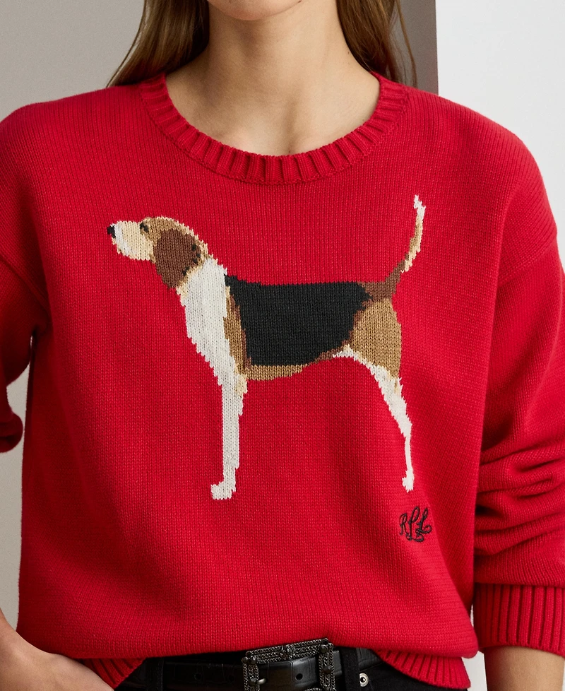 Lauren Ralph Women's Cotton Dog Sweater